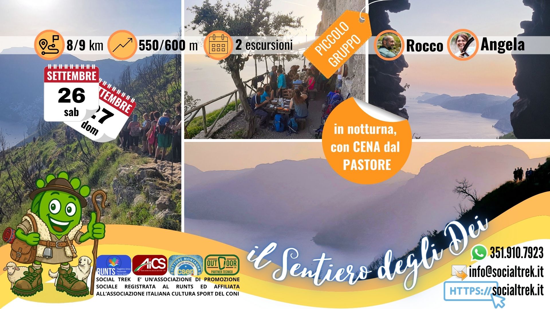 IL SENTIERO DEGLI DEI, in notturna con cena dal Pastore
