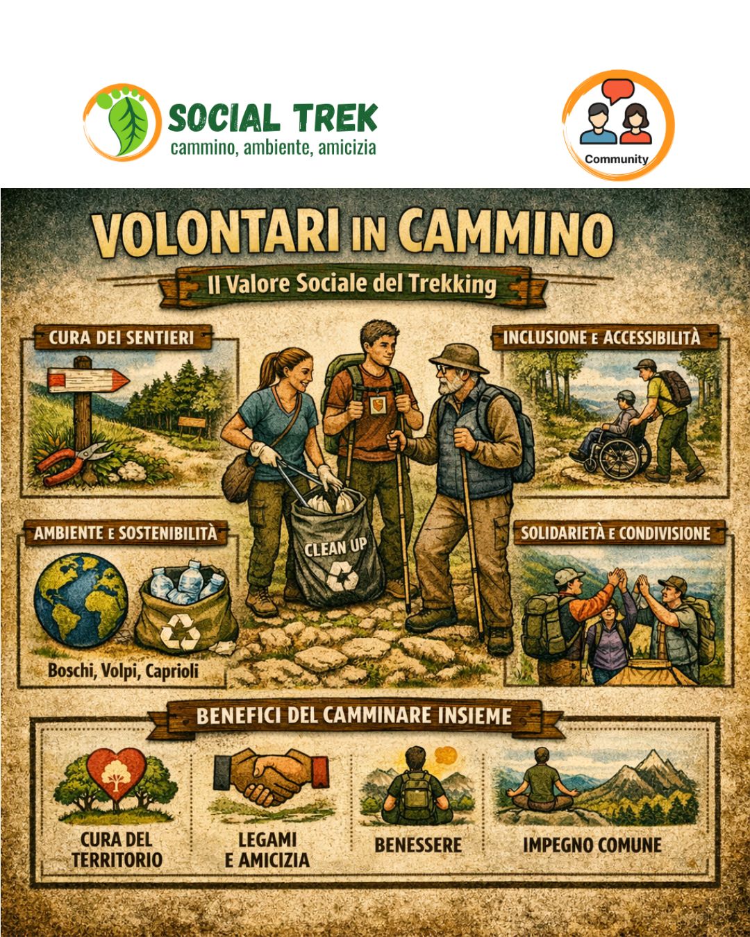 volontari in cammino